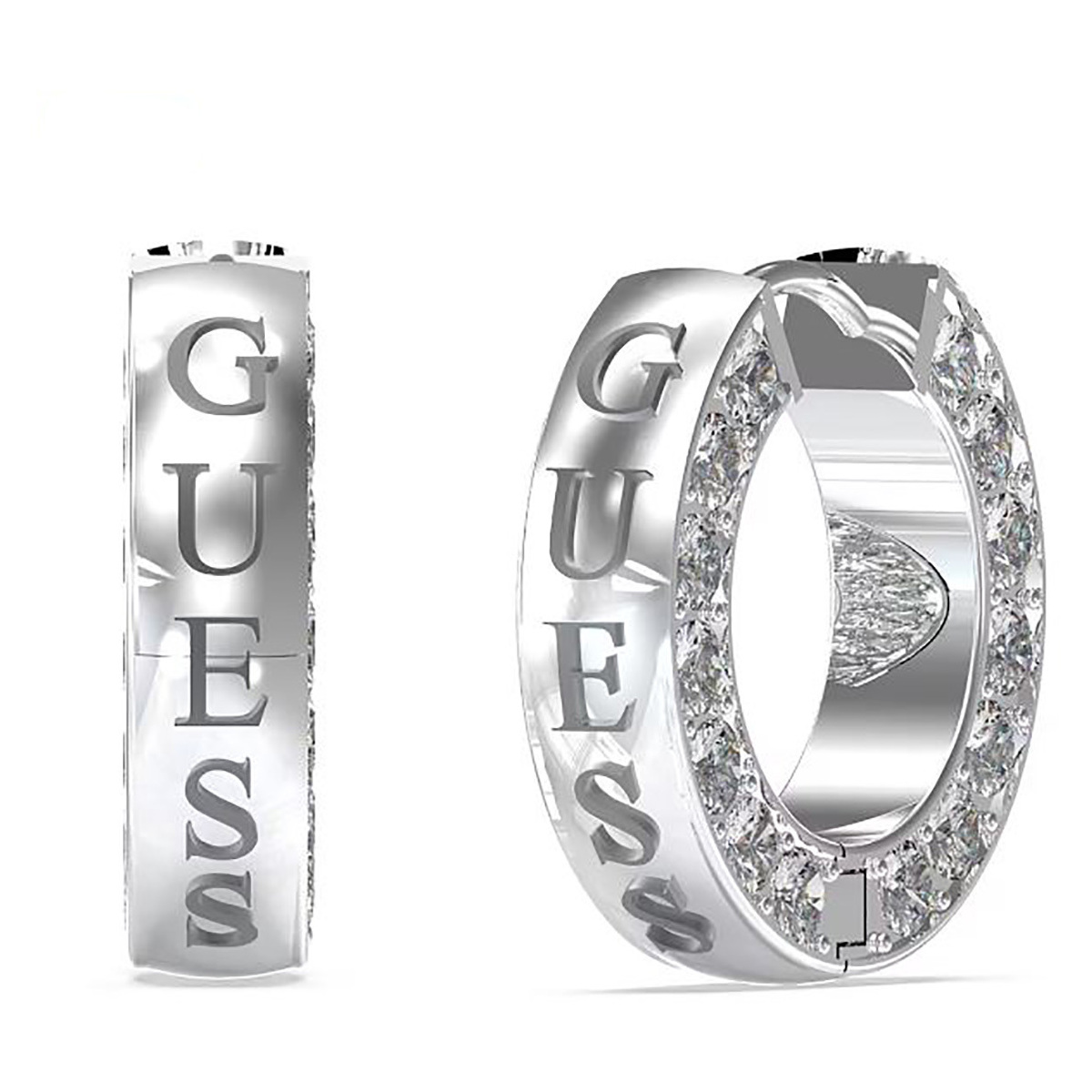 Guess Orecchini cerchio con zirconi Guess Circle Lights JUBE03160JWRH