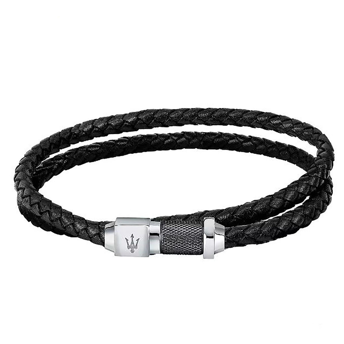 Maserati Bracciale uomo acciaio e pelle Maserati Jewels JM223AVE18