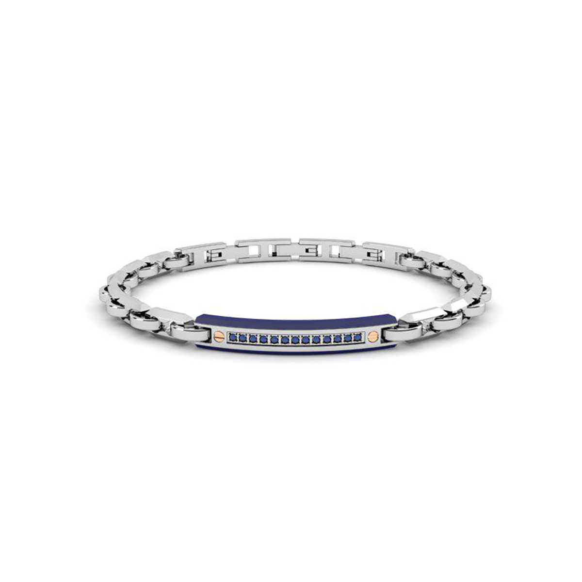 Sognami Bracciale in acciaio con ip blu e cristalli blu  SUBR035