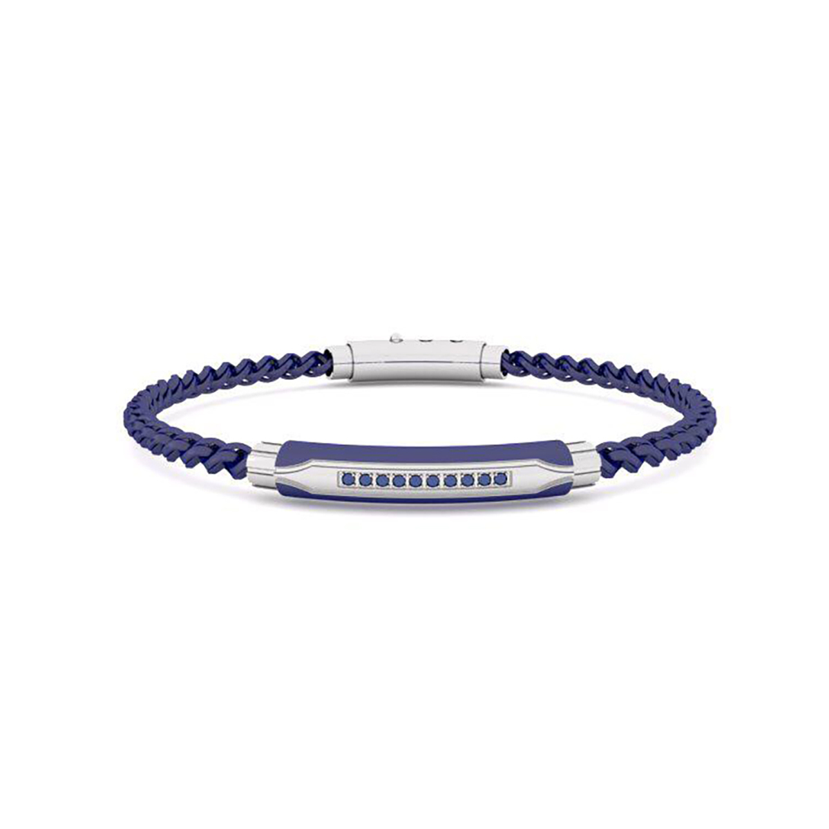 Sognami Bracciale in acciaio IP blu e cristalli blu  SUBR037