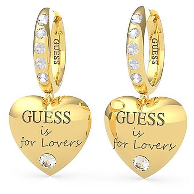 Guess Orecchini cuore pendenti Guess in acciaio dorati JUBE70/111JW