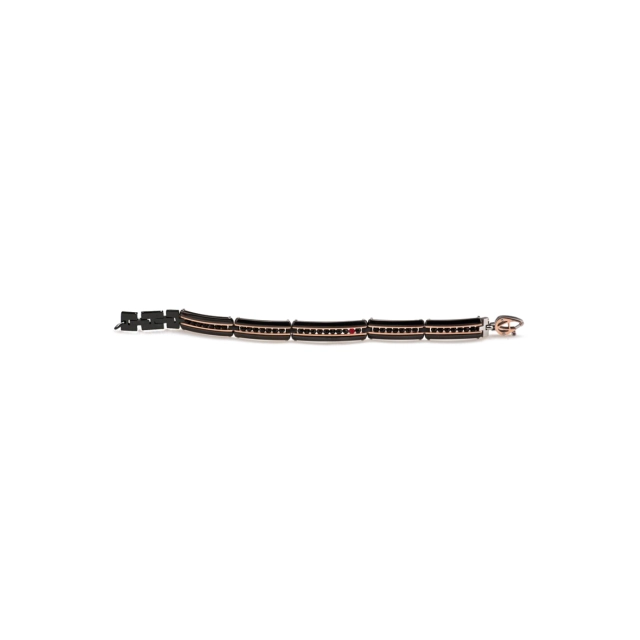 Aragonesi Bracciale in acciaio con pietre ipb BR1601