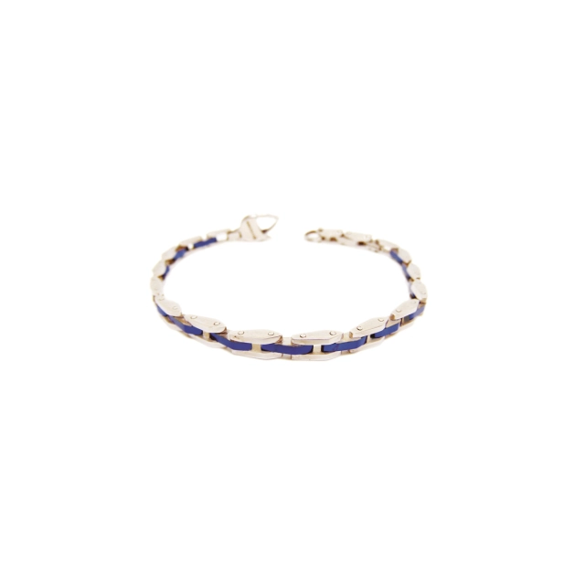 Aragonesi Bracciale uomo in acciaio anallergico con pvd blu BR1822