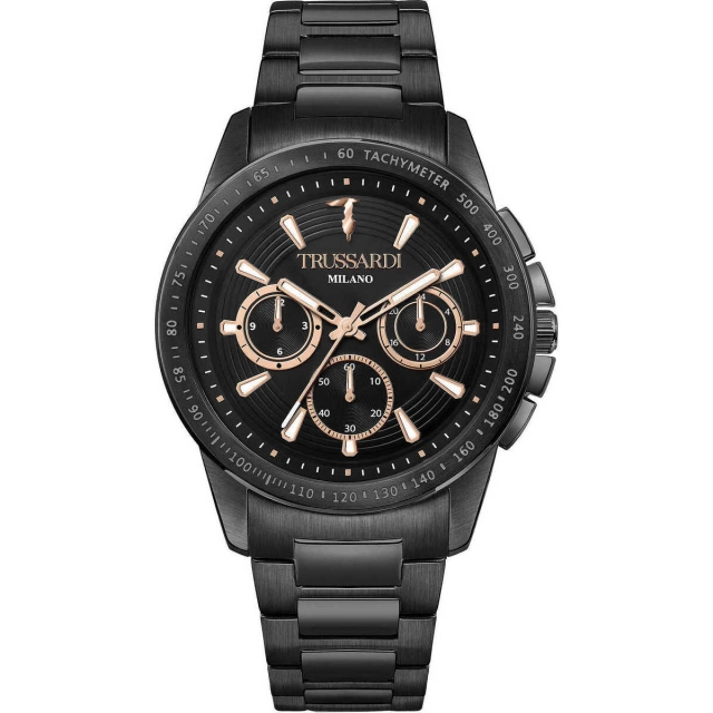 Trussardi Orologio Trussardi cronografo in acciaio nero R2453153002