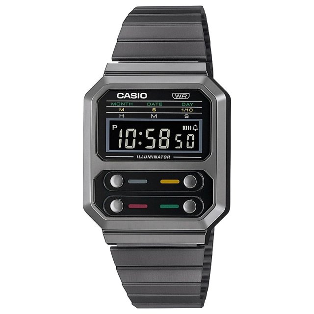 Casio Orologio Casio digitale in resina e acciaio A100WEGG-1AEF