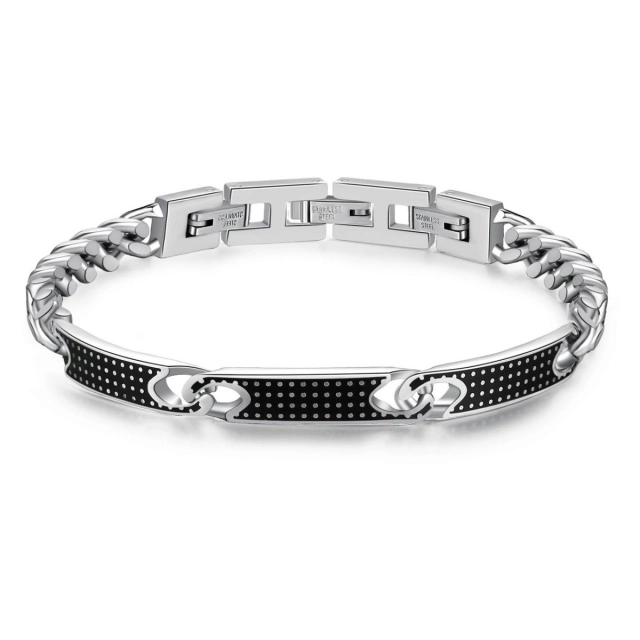 Brosway Bracciale Brosway in acciaio e smalto nero BUL26