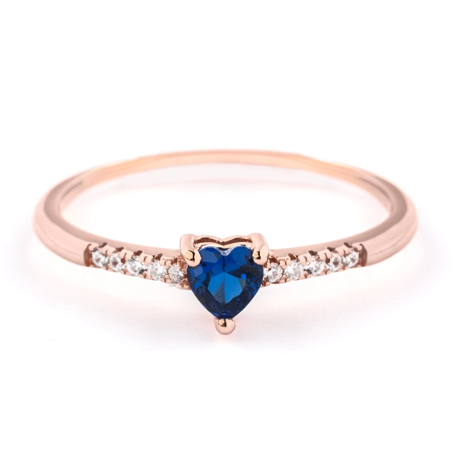 Feeling Anello Feeling in argento925 rosè con cuore blu RI002361-14