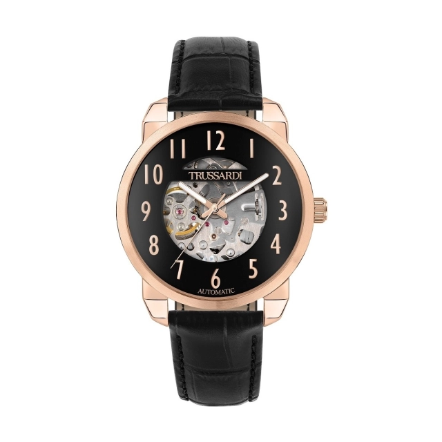 Trussardi T-CITY 40MM AUTO BLACK DIAL BLACK ST R2421154001