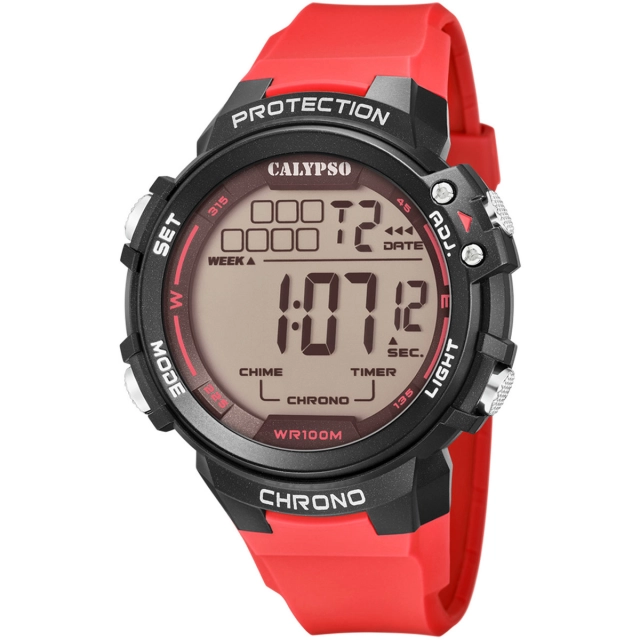 Calypso Orologio digitale Calypso in plastica rosso K5817/3