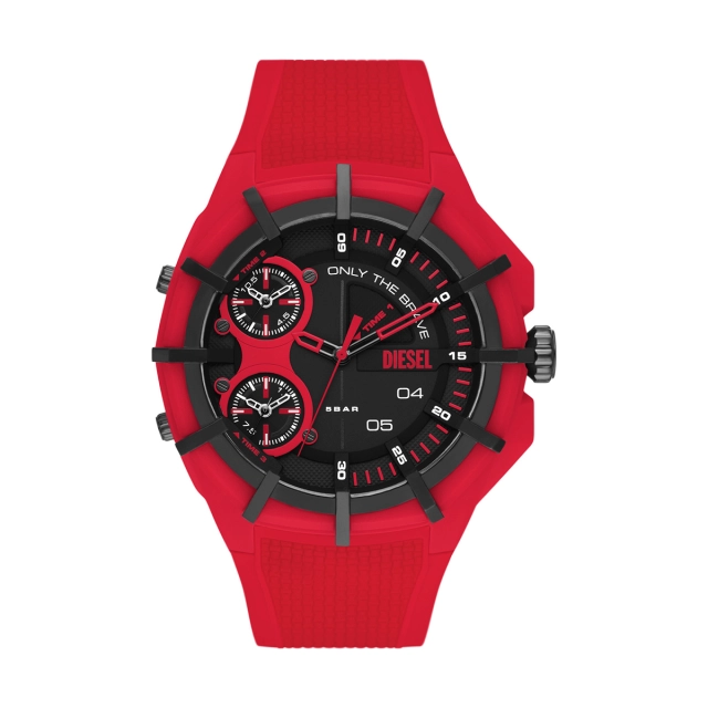 Diesel Orologio cronografo Diesel in silicone rosso nero DZ1989