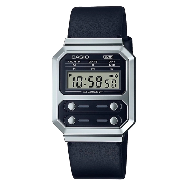 Casio Orologio digitale Casio in resina e pelle A100WEL-1AEF