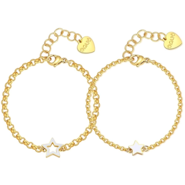 S'agapò Set Bracciali Sagapò Me and You acciaio316L stelle SEY19