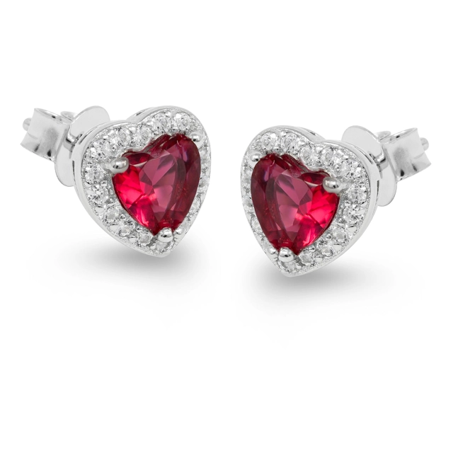 Feeling Orecchini cuore in argento925 color zaffiro E-1169RB