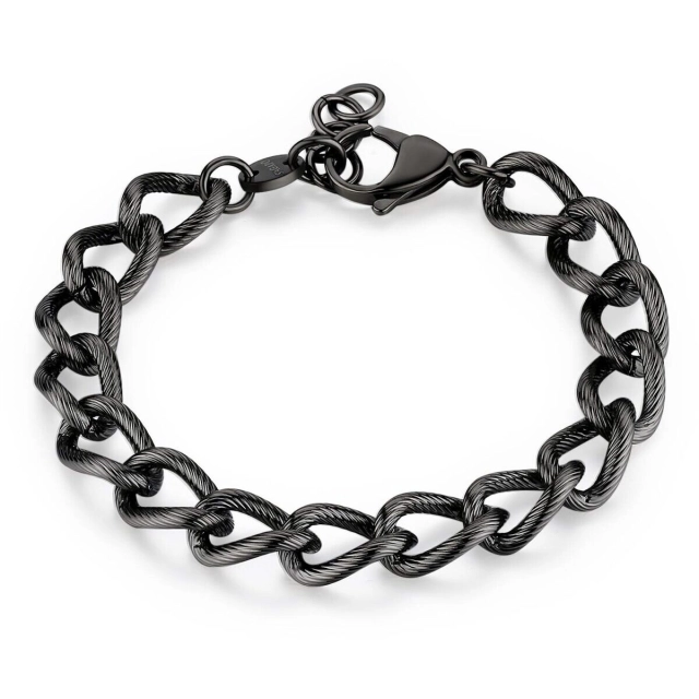 S'agapò Bracciale Sagapò in acciaio316L a catena nero  SRP60