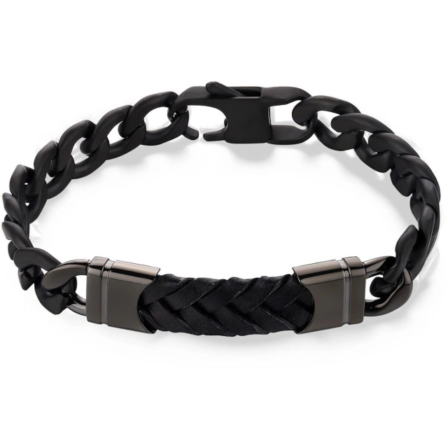 S'agapò Bracciale Sagapò in acciaio316L nero satinato SKR17