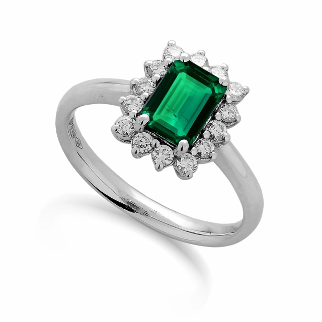 Eureka Future Diamonds Anello oro 9Kt lab grown diamond emerald Eureka AN002S-9KT/G3