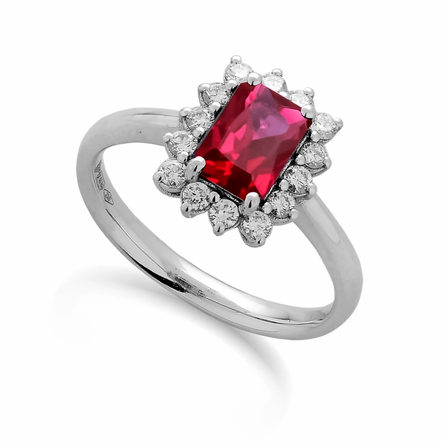 Eureka Future Diamonds Anello oro 9Kt lab grown diamond ruby Eureka AN002R-9KT/G3