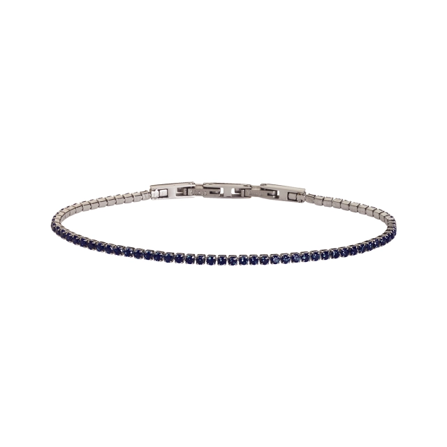 Sognami Bracciale in acciaio e cristalli blu SUBR019