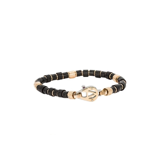 Aragonesi Bracciale in acciaio 316L nero e rose BR2802