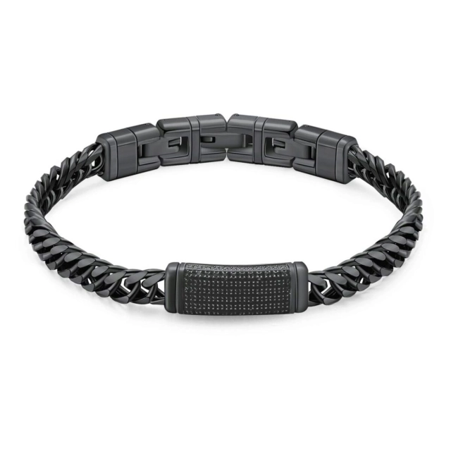 Brosway Bracciale Brosway Naxos a catena in acciaio black BNX16