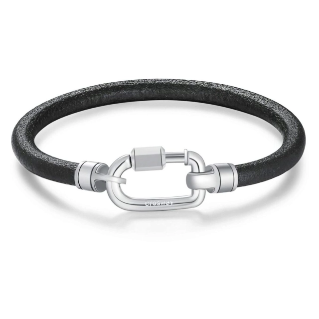 Brosway Bracciale Brosway in pelle nera e acciaio316L BNX17B