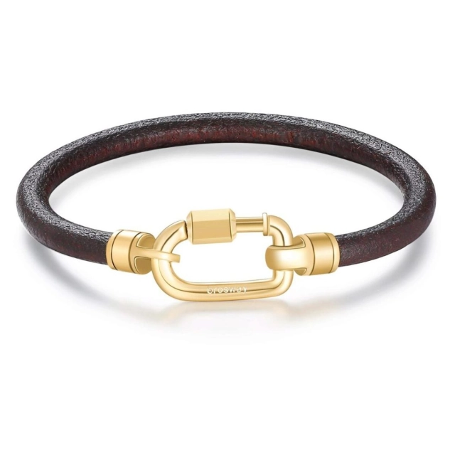 Brosway Bracciale Brosway in pelle marrone e acciaio316L BNX18A