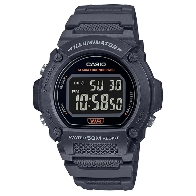 Casio Orologio digitale Casio in resina nero W-219H-8BVEF