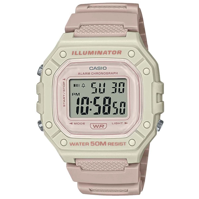 Casio Orologio digitale Casio in resina bianco e rosa  W-218HC-4A2VEF