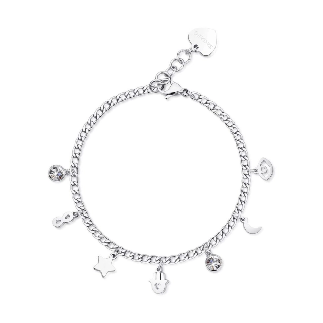 S'agapò Bracciale Sagapò in acciaio316L con charms SSG12