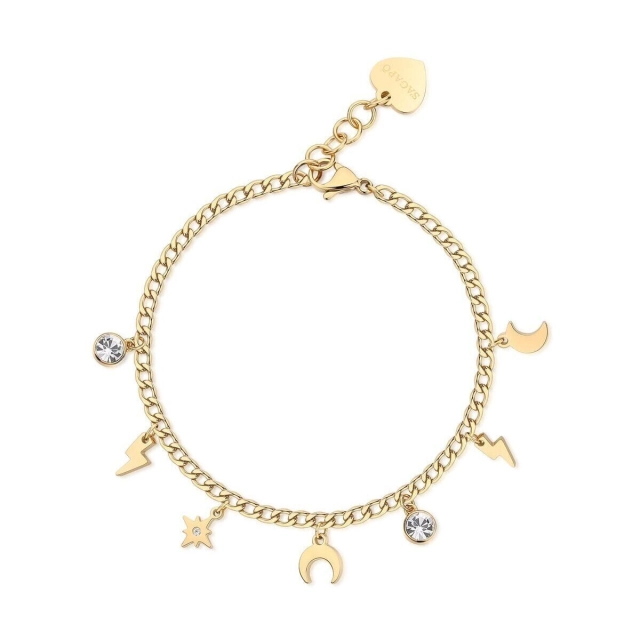 S'agapò Bracciale Sagapò in acciaio316L gold con charms SSG16