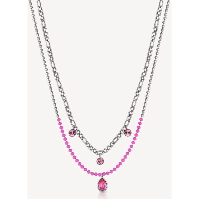 Brosway Collana Brosway in acciaio316L con cristalli rose BYM113