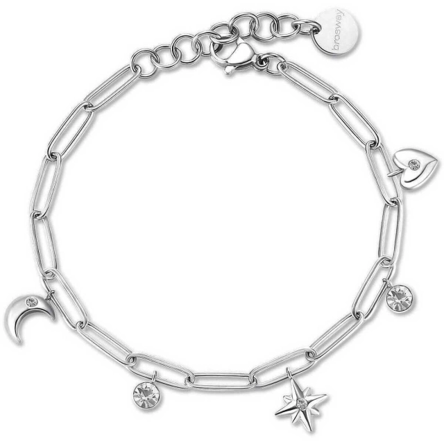 Brosway Bracciale luna, stella, cuore Brosway in acciaio BAH49