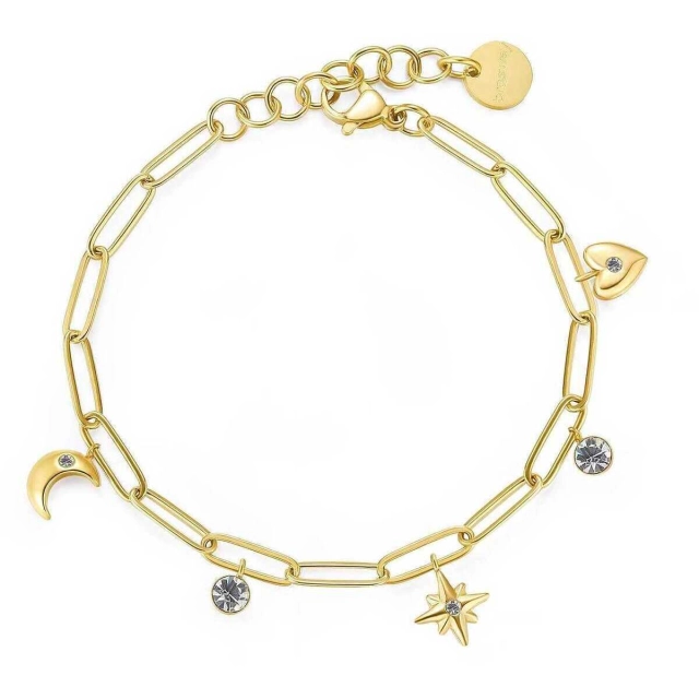 Brosway Bracciale luna, stella, cuore Brosway acciaio gold BAH50