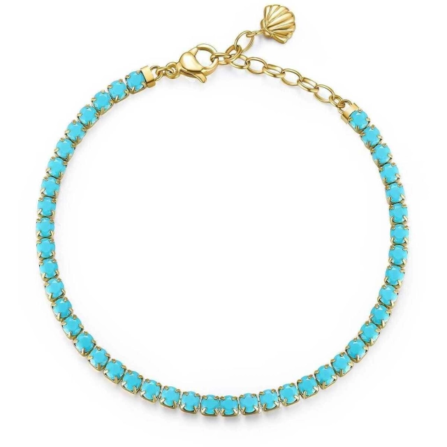 Brosway Bracciale tennis Brosway in acciaio gold e zirconi BEI055