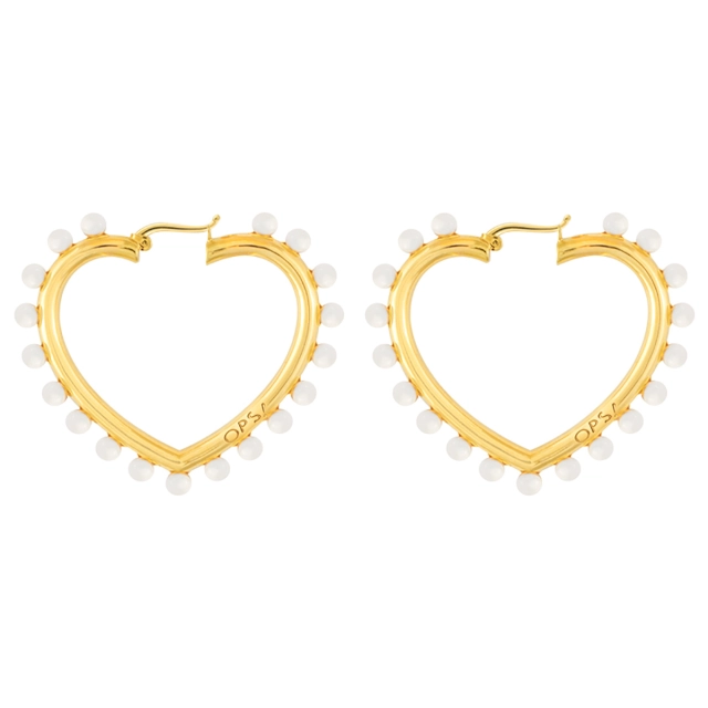 Ops Orecchini cuore Ops in ottone placcato oro 24kt OPS-LUX45