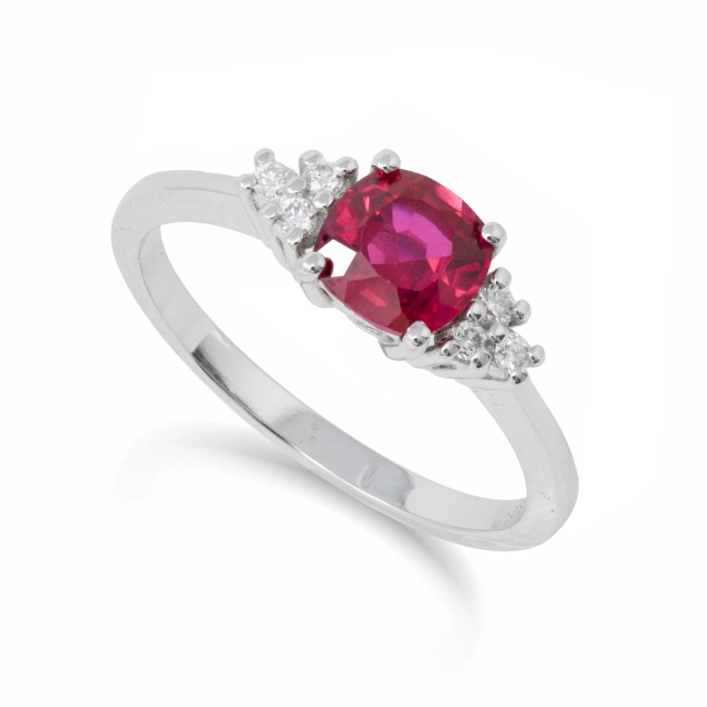 Eureka Future Diamonds Anello oro 9Kt con pietra lab grown ruby Eureka AN015R-9Kt/G2