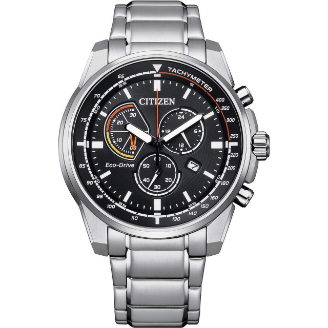 Citizen Orologio cronografo Citizen Eco Drive in acciaio AT1190-87E