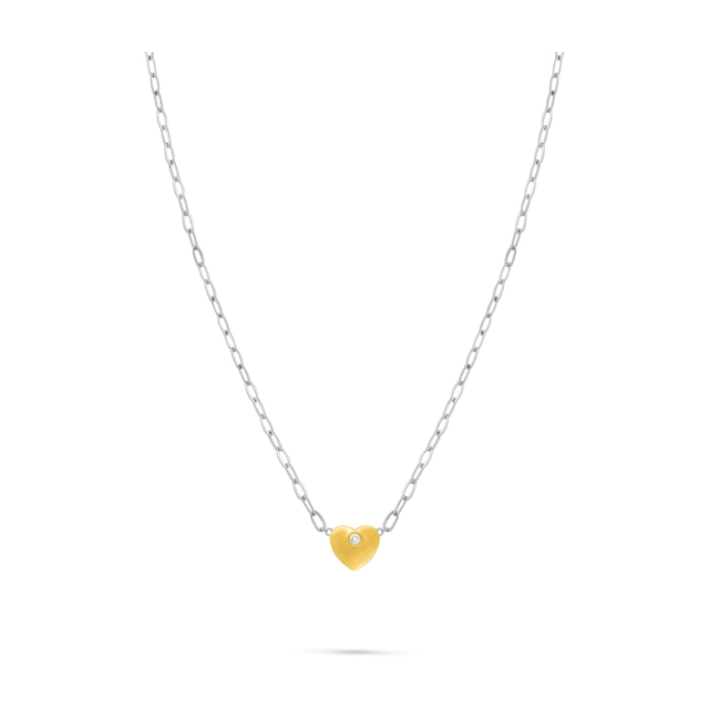 Ops Collana Ops in acciaio silver con cuore OPSCL-779