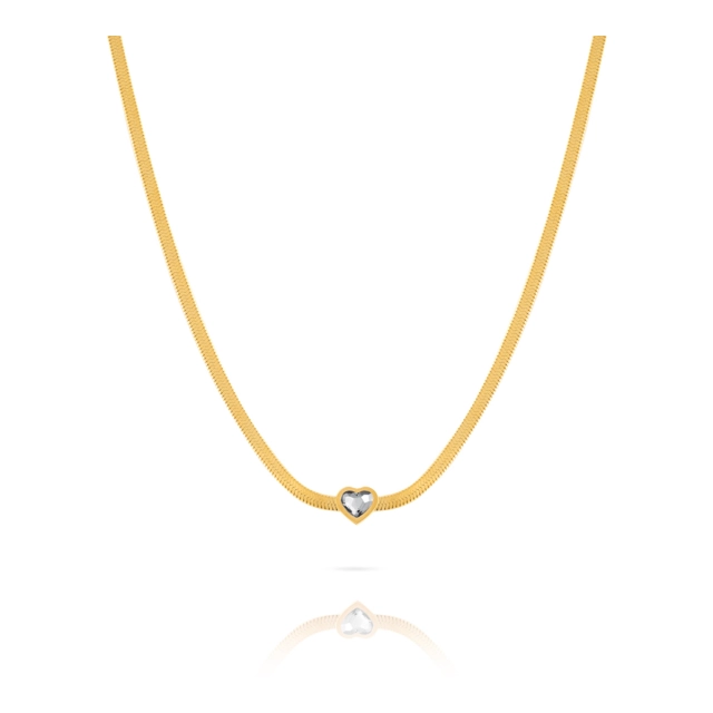 Ops Collana Ops in acciaio gold con cuore OPSCL-784