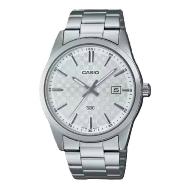 Casio Classic & Vintage CASIO DATE CARBON LOOK DIAL -Silver