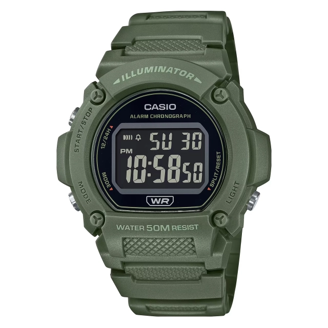 Casio CASIO TIMELESS COLLECTION Mod. SPORT- ILLUMINATOR. WR 50M. ALARM. CHRONOGRAPH - ARMY GREEN - COLORED SERIE
