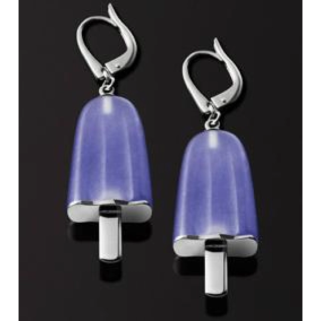 Ambrosini AMBROSINI JEWELS -  ORECCHINI ARGENTO 925°  ghiacciolo finitura bianca pietra viola medi(21x14 mm)