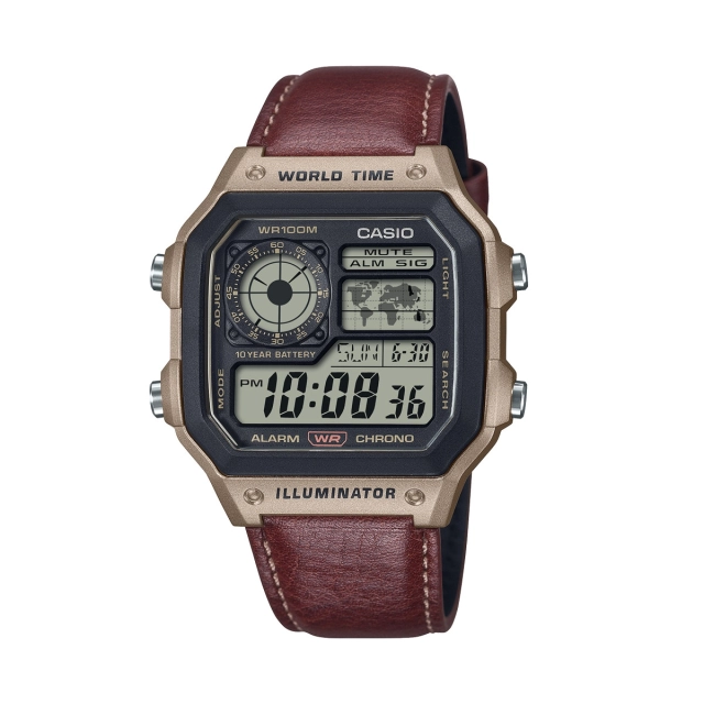 Casio CASIO SPORT Mod. WORLD TIME ILLUMINATOR 5 ALARMS - FUTURE CLASSIC COLLECTION - RED BEIGE