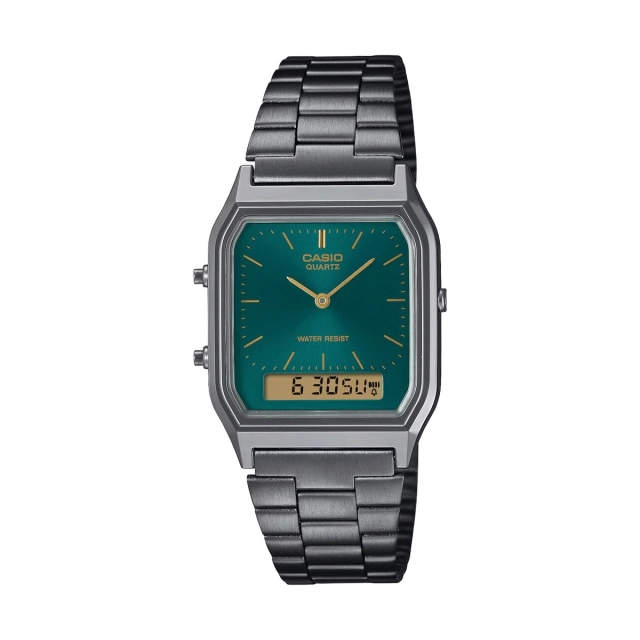 Casio CASIO VINTAGE Mod. EDGY COLLECTION GUN METAL - EMERALD GREEN