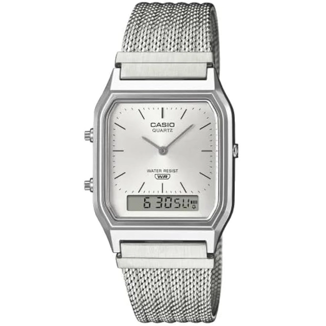 Casio CASIO VINTAGE Mod. EDGY COLLECTION SUNRAY DIAL - MESH STRAP, SILVER