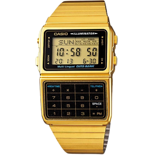 Casio Collection & Vintage CASIO DATABANK CALCULATOR GOLD