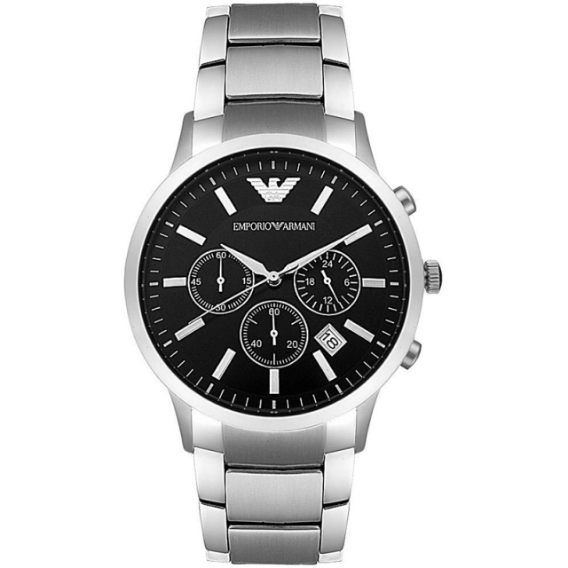 Emporio Armani Orologio da uomo a due sfere con bracciale in acciaio