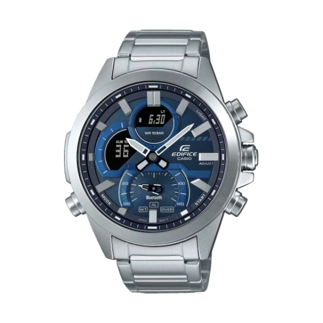 Casio Orologio multifunzione Casio in acciaio ECB-30D-2AEF