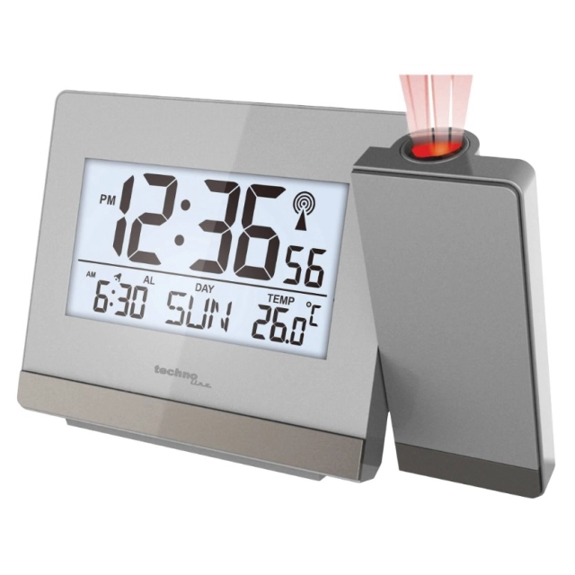 Techno Line TECHNO LINE Mod. WT538 - Sveglia radiocontrollata con proiezione a soffitto dell orario - Radio controlled alarm clock with time projection + alim 220