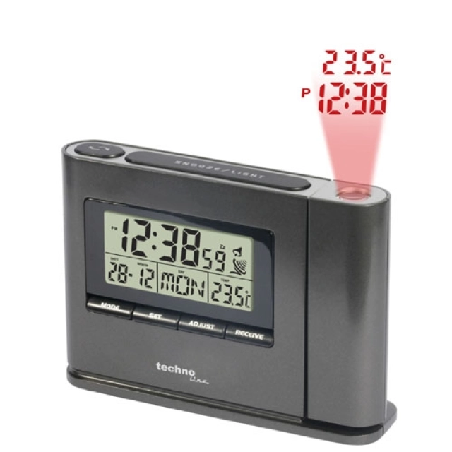 Techno Line TECHNO LINE Mod. WT519 - Sveglia radioc. con proiezione a soffitto dell orario e temp - Radio controlled alarm clock with time and temp projection + a